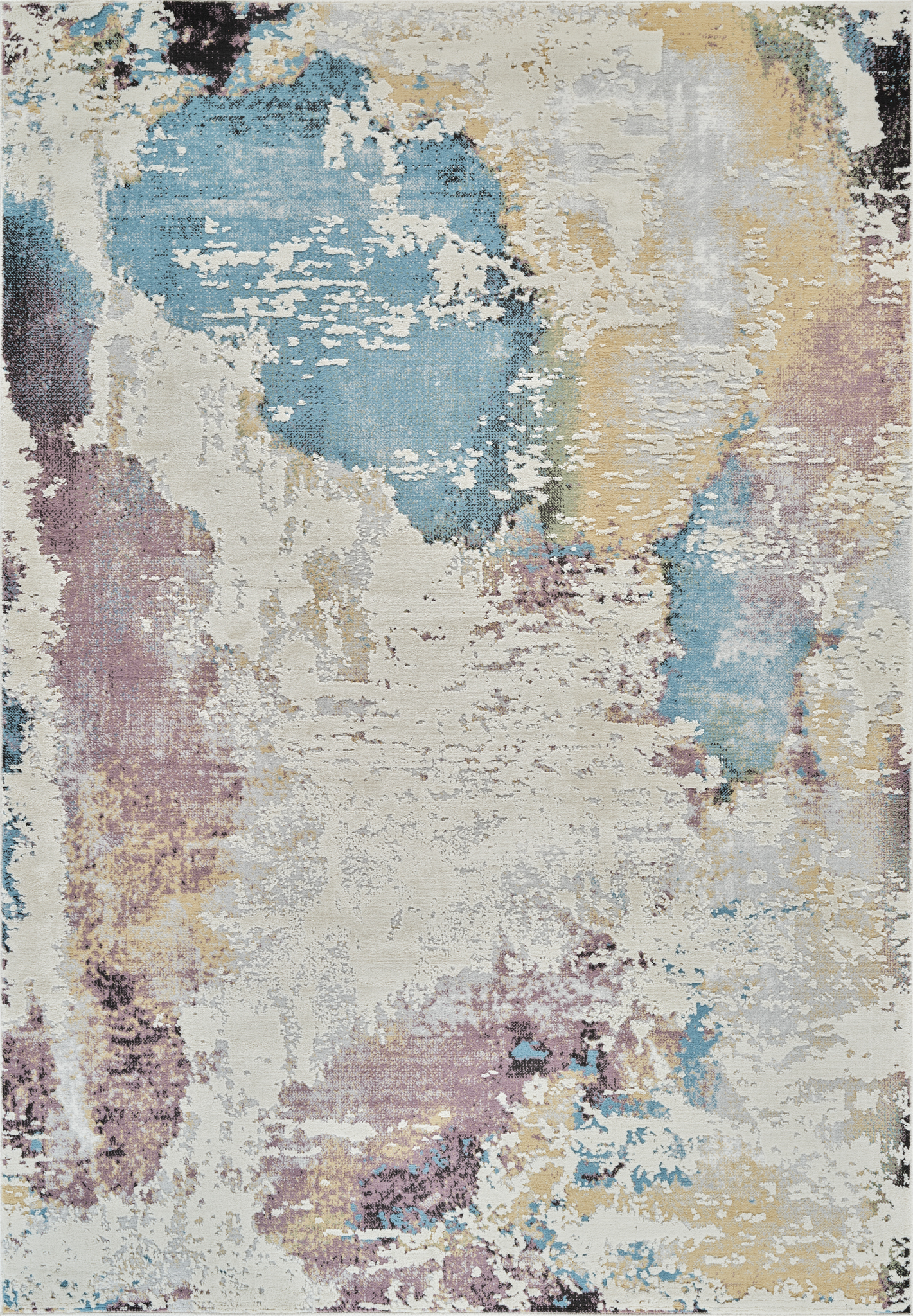 Rug Branch Nomad Abstract Indoor Area Rug, Beige Blue, Modern - Living Room, Bedroom, Dining Room, and Kitchen