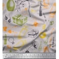thumbnail image 1 of Soimoi Poly Georgette Fabric Jewelry,Bellies & Lipstick Fashion Print Fabric by Yard 42 Inch Wide, 1 of 1