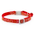 thumbnail image 4 of Jeffers Pet Cat Collar with Bell – Reflective Breakaway Plastic Safety Collar for Kittens & Adult Cats, Adjustable Single Ply Nylon, High Visibility Indoor & Outdoor Use – Geometric Pattern, Red, 4 of 6
