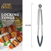 Thyme & Table Heat Resistant Silicone Locking Tongs