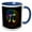 Blue/White, variant on 3drose, Stunning Helix of Number Pi Digits, and a Colorful Pi Symbol Design, 11oz Two-tone Yellow Mug