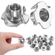 thumbnail image 1 of Uxcell 50-Pack M10x13mm Tuerca T, Inserto roscado de acero inoxidable de 4 garras, sujetadores resistentes a la corrosión, 1 of 7