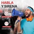 thumbnail image 2 of Megáfono Altavoz Portátil 20W Pyle, Alerta de Voz y Sirena, Megáfono de 13.7 cm x 21.8 cm, Alcance de Proyección hasta 750 Metros, Incluye Correa para Hombro, Funciona con Pilas, Azul, 2 of 7