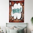thumbnail image 4 of Brick Wall Tapestry, Red Cracked Brick Wall British Backdrop Uk English Pop Art Cloud 90's Grunge, Wall Hanging for Bedroom Living Room Dorm Decor, 40W X 60L Inches, Multicolor, by Ambesonne, 4 of 5