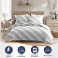thumbnail image 6 of Walensee Queen Clipped Jacquard Stripe Comforter Set, 3 Pieces Bed Comforters, 90"x90", Grey, 6 of 6