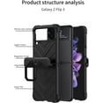 thumbnail image 4 of case for Samsung Z Flip 3 Case with Hinge Protective, Galaxy Z Flip 3 Case with Ring Compatible with Samsung Galaxy Z Flip 3 5G Case, Black, 4 of 14