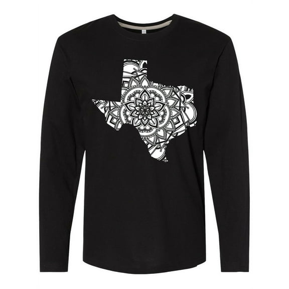 Inktastic Texas Silhouette Mandala Long Sleeve T-Shirt