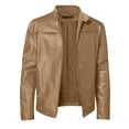 thumbnail image 3 of Fashion Men Autumn Winter Warm Casual Leather Zipper Long Sleeve Jacket Coat Top M, 3 of 4
