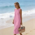 thumbnail image 6 of ZKCCNUK Summer Dresses for Women Casual Sleeveless Maxi Dress Beach Vacation Long Sundresses with Pockets, 6 of 9