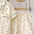 thumbnail image 3 of Kogui Baby Pajamas Girl Kids Toddler Girl Pajamas Short Sleeve Button Down Shirt Top and Shorts 2pcs Pjs Sets Sleepwear 2T 3T (Beige,2-3 Years), 3 of 4