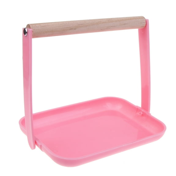 Cute Small Bird Perch Play-stand with Plastic Poop Tray Parrot Play-stand Portable Bird Cage Toy for Cockatiels Conures