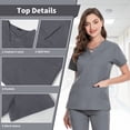 thumbnail image 2 of VIAOLI Scrubs Set for Women Nurse Uniform Jogger Set Stretch Top & Pants with Multi Pocket for Nurse Workwear, 2 of 7