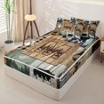 thumbnail image 2 of Homewish Retro Camper Kids Zipper Twin Comforter Sets with Fitted Sheet and 2 Pillowcases,Happy Camping Initial Letter M Theme Zipper Bedding Set For Boys Men,Black Reversible,4-Piece, 2 of 7