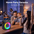thumbnail image 3 of JAUYXIAN Karaoke Machine with 2 Wireless Microphones, 40W Bluetooth Speaker with 6.5" Subwoofer, RGB Party Lights, AUX/USB/TF Card, 3 of 9