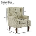 thumbnail image 5 of DREAMSIDEA Wingback Accent Chair Sets of 2 for Living Room,Traditional Floral Pattern Armchair with Comfy Upholstered Set-White, 5 of 5