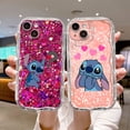 thumbnail image 2 of Funda de teléfono de textura cremosa para Apple iPhone 13 15 Plus 14 Pro Max 12 Mini 11 7 8 SE XR X XS 6 6S cubierta de lujo Bling Cute Stitch, 2 of 5
