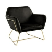 Homestock Suburban Soiree Velvet Accent Chair with Metal Base