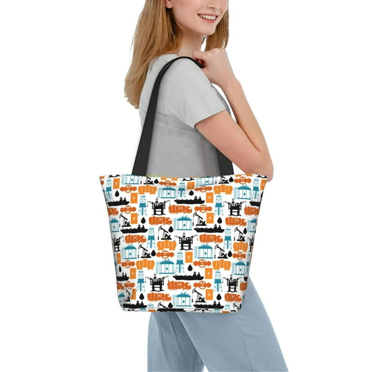 Cauagu Industrial Transportations Print Canvas Aesthetic Tote Bag