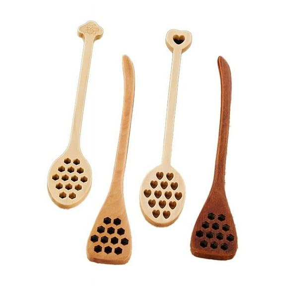 4PCS Wooden Honey Dipper Spoon Honey Dipper Sticks Wooden Honey Stick Honey Dipper Spoon Coffee Spoon