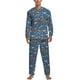 thumbnail image 3 of Pijama de tiburón con acuarela y estampado de arte pop para hombre, conjunto de pijama de manga larga, 2 piezas, estampado de primavera, regalo de cumpleaños, 3 of 5