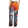 thumbnail image 2 of Women Comfy Pajama Pants Lounge Bottoms Long Wide Leg, Japanese Cranes Art, 2 of 5