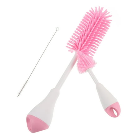 LITINKIMI Small Bottle Brushes For Cleaning Pink 3Pcs 10.6X2.2X2.2In
