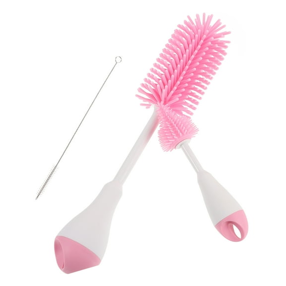 LITINKIMI Small Bottle Brushes For Cleaning Pink 3Pcs 10.6X2.2X2.2In