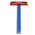 thumbnail image 3 of Règle en Alliage d'Aluminium Type T 2 Panneaux Arrière 2 Longueurs Utilisables Bleu Outil de Menuiserie Réglable Flexible, 3 of 7