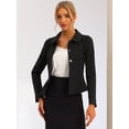 thumbnail image 4 of DARING DIVA Women's Peter Pan Collar Ruffles Office Blazers S Black, 4 of 6