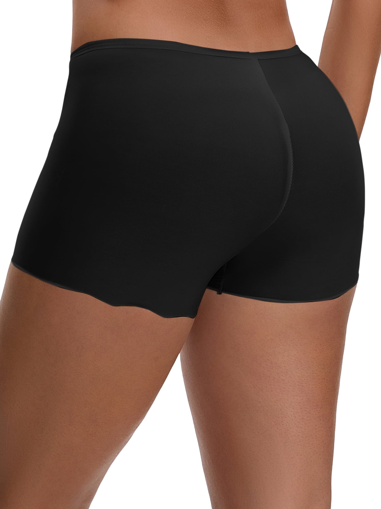 Unique Bargains Seamless Ice Silk Lace Trim Slip Shorts S Black Y1