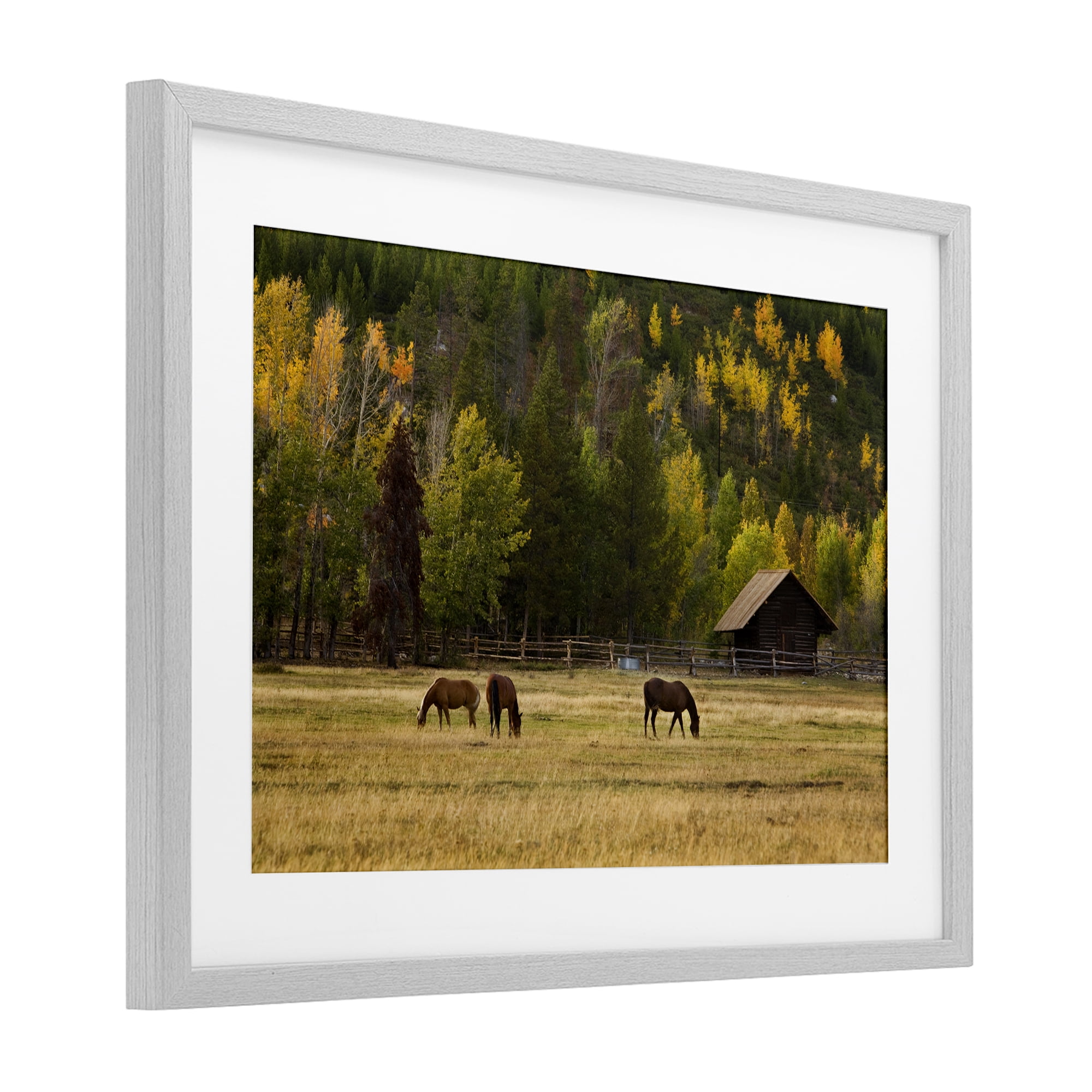 Stupell Industries Horses In Jackson Hole Gray Framed Print Under Glass, design by Scott Stulberg