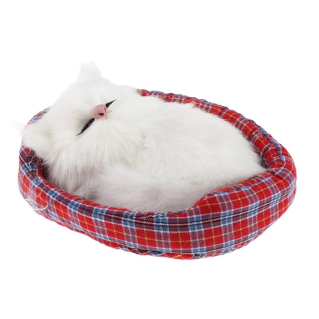 Gato Durmiente Gato Relleno Peluche Mascota Suena de Sonido Decoración para hogar , E Yotijar Juguetes de peluche