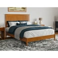 thumbnail image 2 of Queen Size Wood Platform Bed - Low Profile Modern Bed Frame with USB Ports & Headboard, 2 of 6