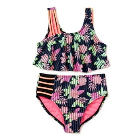 Justice Justice Girls Two Piece Bikini Signature Swimsuit Sizes 6 18 And 16p 22p Walmart Com Walmart Com