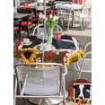 thumbnail image 6 of Outdoor Tablecloth with Umbrella Hole Zipper Cow Sunflowers Round Tablecloth 54" Waterproof Outside Table Cloth Botanical Floral Leaves Bees Farm Barn Patio Table Cover Tablecloths for Picnic Party, 6 of 8