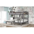 thumbnail image 4 of Leadzm Full over Twin & Twin Bunk Bed,Triple Bunk Bed, Gray, 4 of 9
