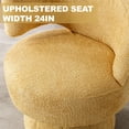 thumbnail image 5 of Round Swivel Chair,Modern Accent Chair,Comfy Barrel Chair,Fuzzy Teddy Upholstered Armchair for Living Room,Bedroom,Office,Waiting Room (Yellow Left), 5 of 18