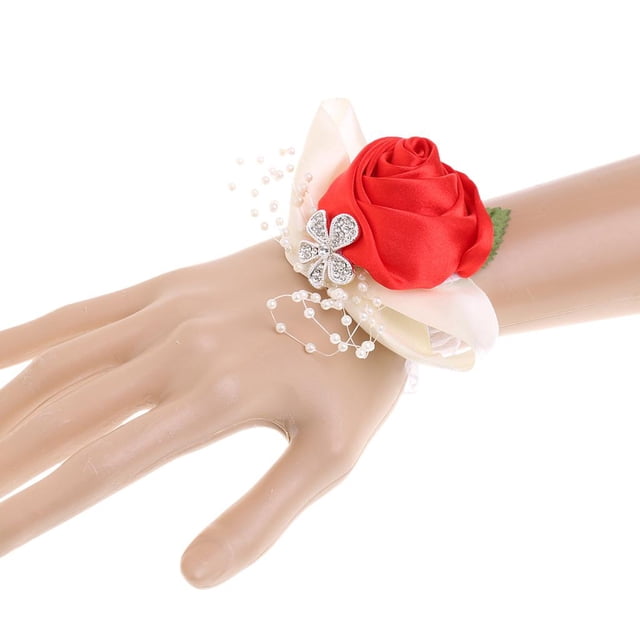 Correa de muñeca Perfecl Ramillete de muñeca Corsage Boutonniere de Diamante Artificial