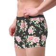 thumbnail image 2 of Sikiie Rose Flowers Print Men's Boxer Briefs, Elastic Waistband Boxer Briefs Leggings-XX-Large, 2 of 5