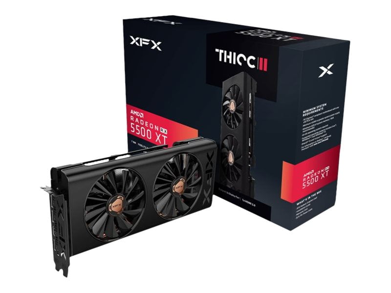XFX - THICC II Pro AMD Radeon RX 5500 XT 8GB GDDR6 PCI Express 4.0 Graphics Card - Black RX-55XT8DFDR