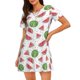 thumbnail image 1 of Disketp Hand Drawn Watermelon para Camisón Corto de Manga Corta para Mujeres, Camisón Cómodo con Escote Redondo, Bonito y Confortable, 1 of 6