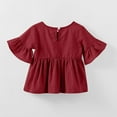 thumbnail image 4 of Frwgonr Kids T-shirts Ruffle Short Sleeve Summer Pleated Crewneck Casual Tops Tees Blouses 0-4 Years, Red, 4 of 6