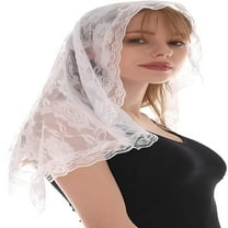 TELOLY Lace Mantilla Catholic Church Veil Vintage Chapel Veils Mass Head Covering Triangle Lace Bridal Shawl Latin Scarf