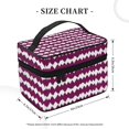 thumbnail image 2 of Handbag Travel Bag Cosmetic Bag 9×6.3×6.7in Multi-Function Bag Large Capacity For Camping Travel Family Travel Magenta Houndstooth_3, 2 of 6
