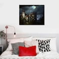 thumbnail image 4 of Nawypu Medieval Architecture - Gothic Castle Of 's Castle - Romania Mystical Night View Poster Wall Art Painting Canvas Wall Decor Modern Family Home Bedroom Background Decor, 4 of 4