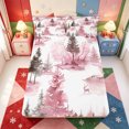 thumbnail image 5 of Manfei Vintage Xmas Christmas Tree Bed Sheets,Winter Holiday Full Size Sheets,4pcs,1 Flat Sheet,1 Fitted Sheet and 2 Pillowcases, 5 of 6