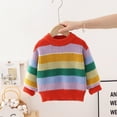 thumbnail image 2 of Utlike Boys Sweater Toddler Pullover Cute Rainbow Stripe Coat For Autumn Fall And Winter Unisex Skin Friendly Top Leisure Wear Size 18 Months-24 Months, 2 of 4