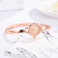 thumbnail image 2 of Reloj de cuarzo con correa de aleación de moda, escalas precisas, elegante reloj de pulsera femenino (oro rosa), 2 of 5