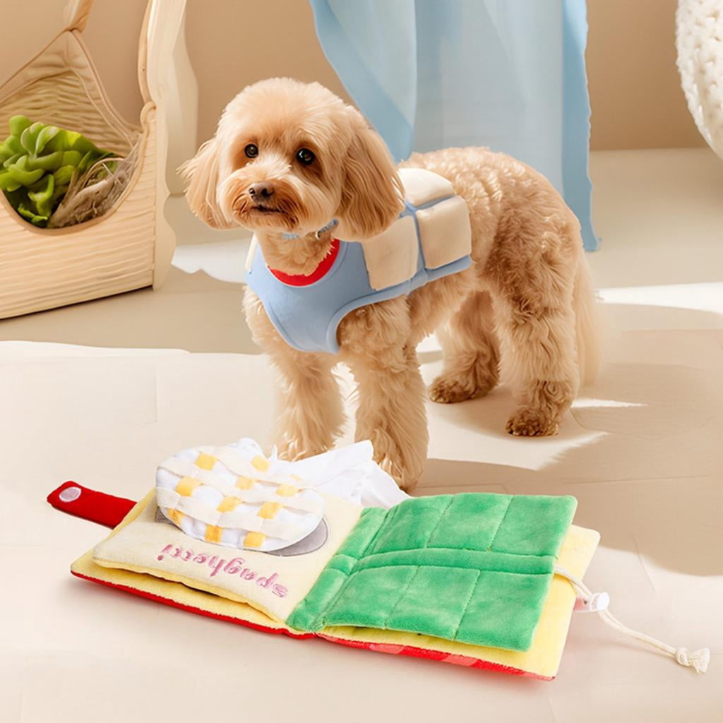 Dog Sniffing Puzzle Books Toy for Pet Plush Toy Book Snuffle Toy Soft Teething Toy Dogs Entertainment Book Toy Dog Suppl