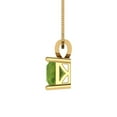 thumbnail image 3 of Clara Pucci 14K Yellow Solid Hypoallergenic Gold 1Ct Natural Peridot Princess Cut Solitaire Designer Necklace Pendant For August, 3 of 6